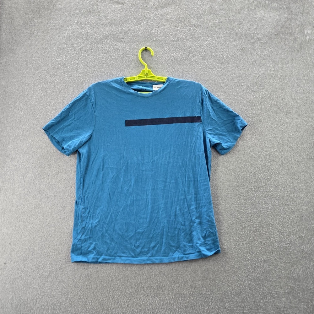 Armani Exchange Men Shirt M Blue Short Sleeve